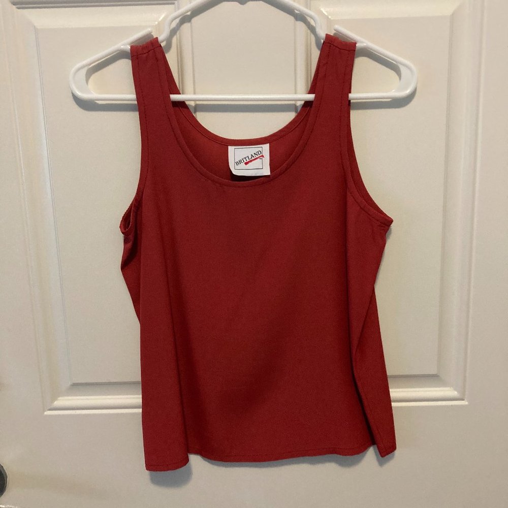 Tank Top Women size S Dressy Rusty Red Vintage